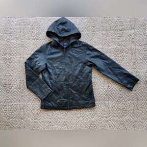 GAP Vintage Lamb Nappa Leather‎ Hoodie Jacket Womens Size S